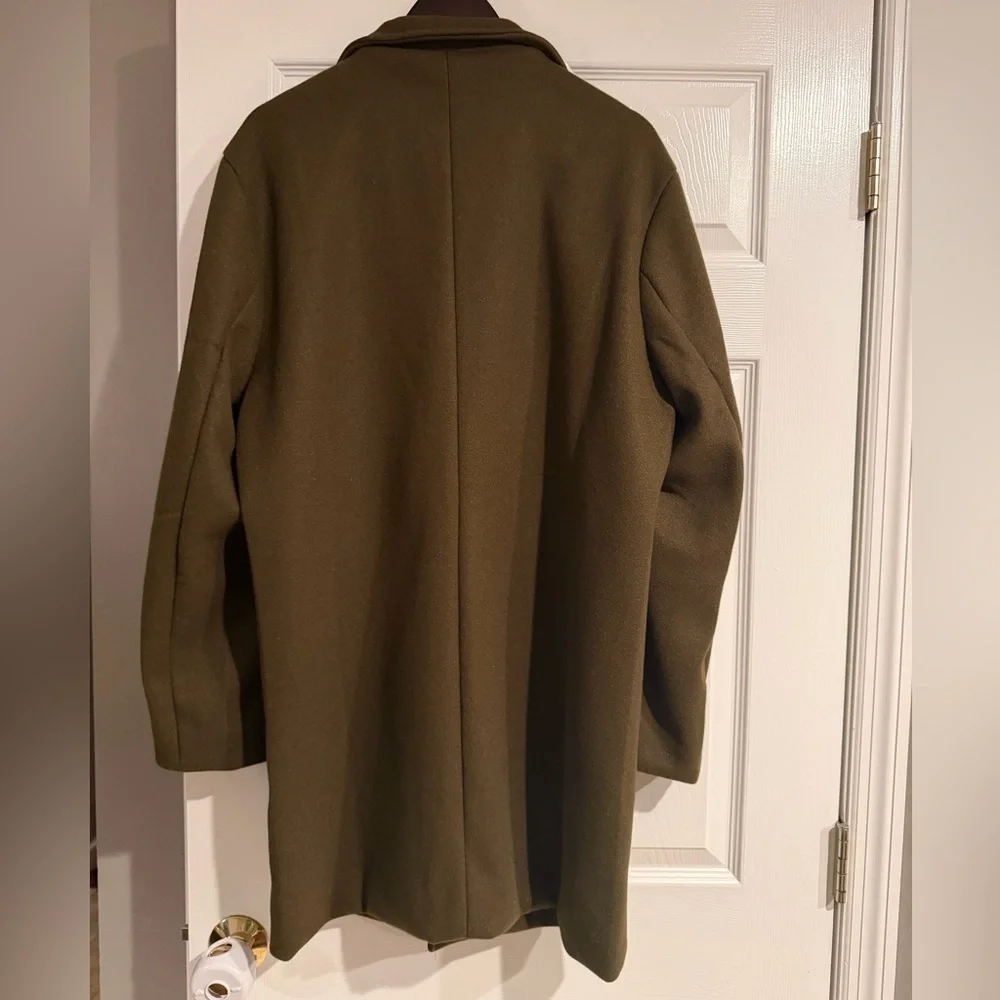 NWOT Men's Green Peacoat - Picture 2 of 4